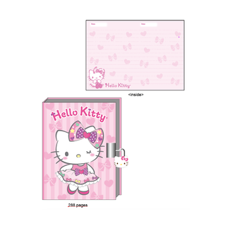 LOCKING DIARY GIRLY RIBBON