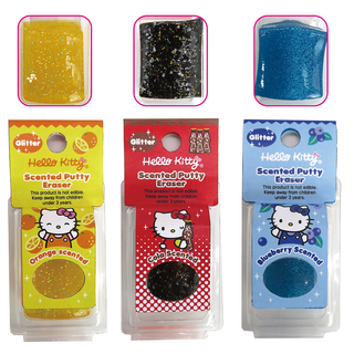 GLITTER SCENTED PUTTY ERASER AST