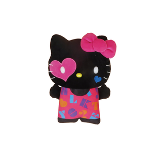 10 IN PLUSH BLACK AND PINK FLAT KT