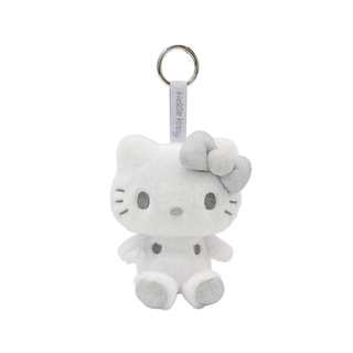 MASCOT W/CARABINER WHITE GLITTER RIBBON KT