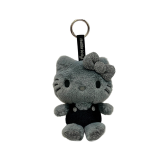 MASCOT W/CARABINER BLACK GLITTER RIBBON KT